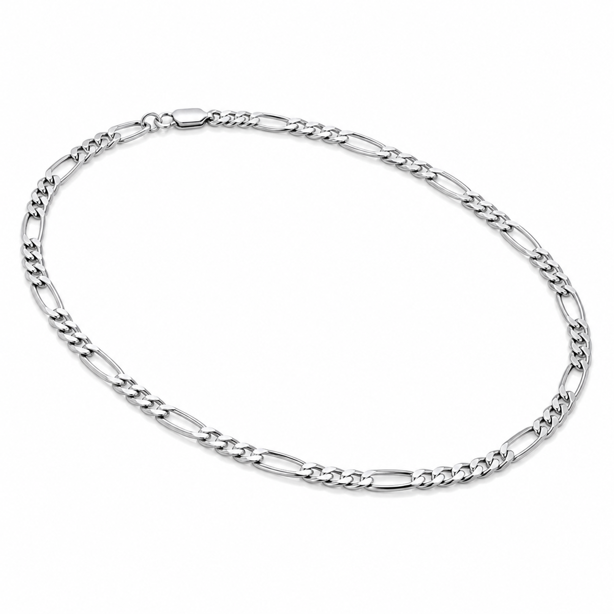 Silver Figaro Link Chain Necklace