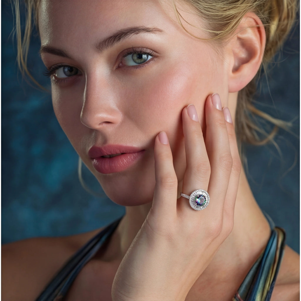 Starlight Halo Moissanite Ring