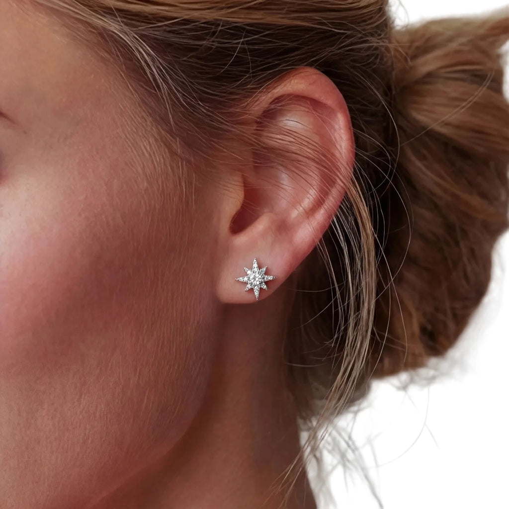 Celestial Star Moissanite Studs Earrings
