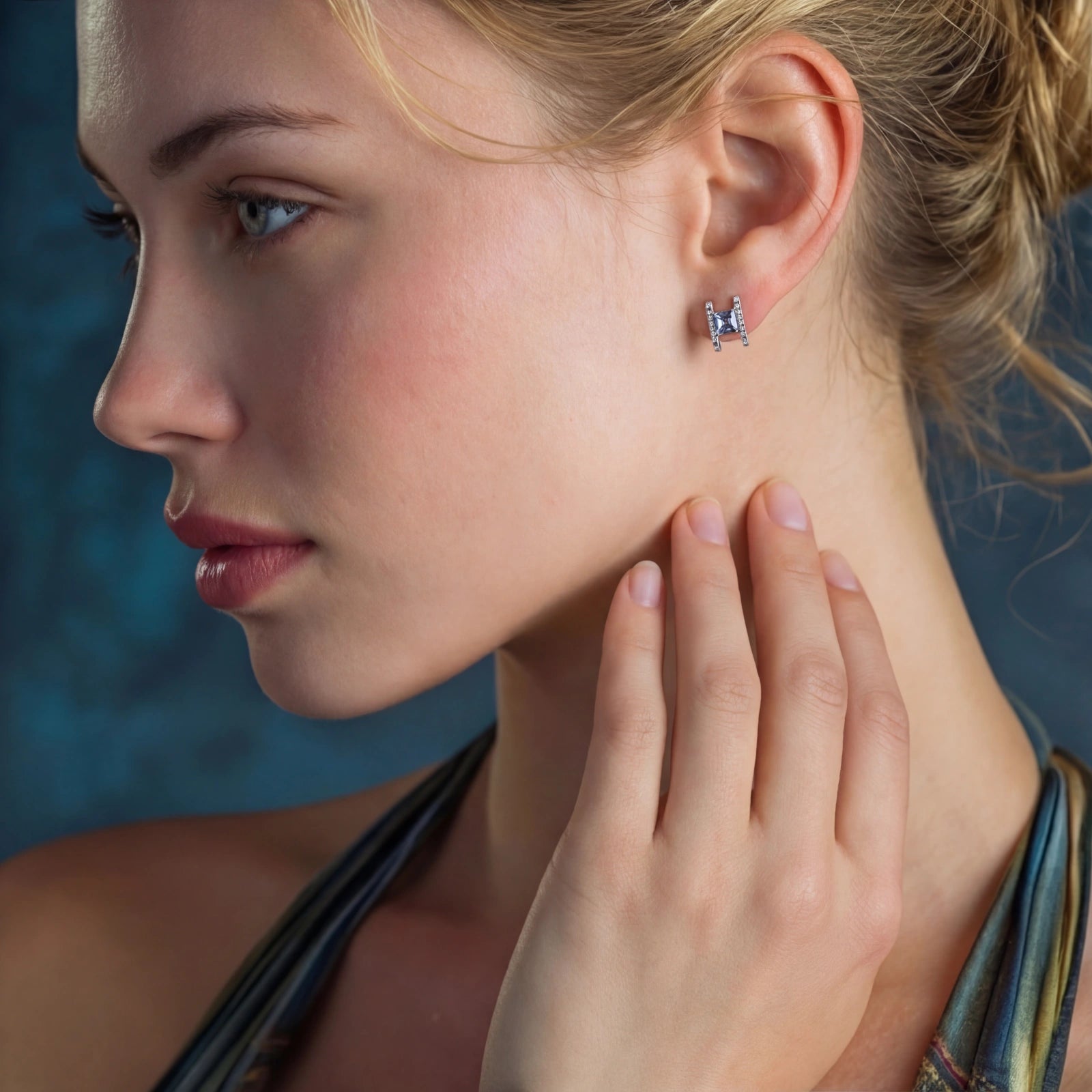 Prism Square Moissanite Stud Earrings