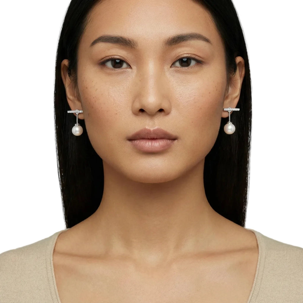 Pearl Drop T-Bar Earrings
