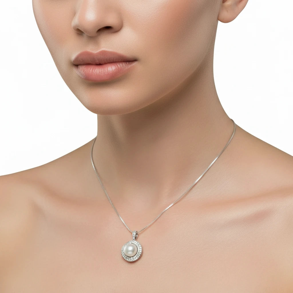 Halo Pearl Statement Necklace