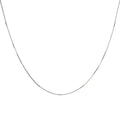Delicate platinum-plated sterling silver necklace with alternating textured cubic links and smooth chain sections.