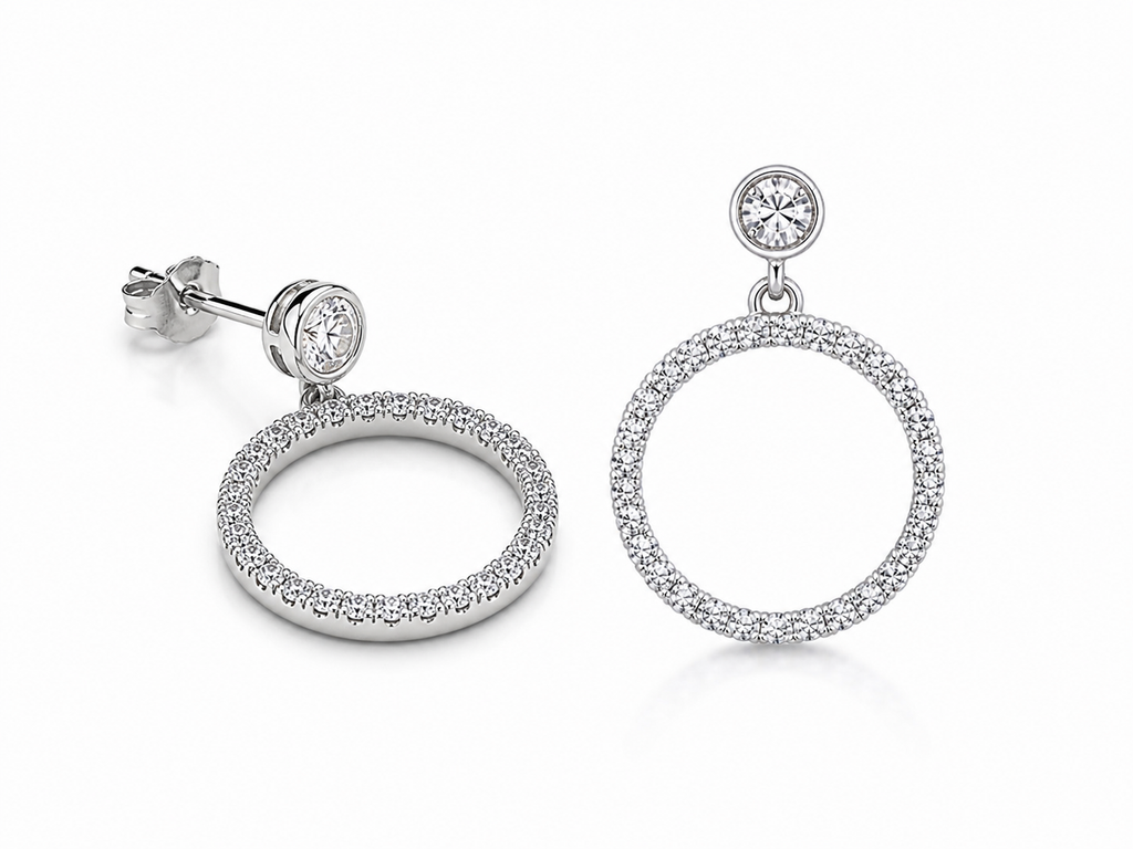 Luna Halo Drop Earrings