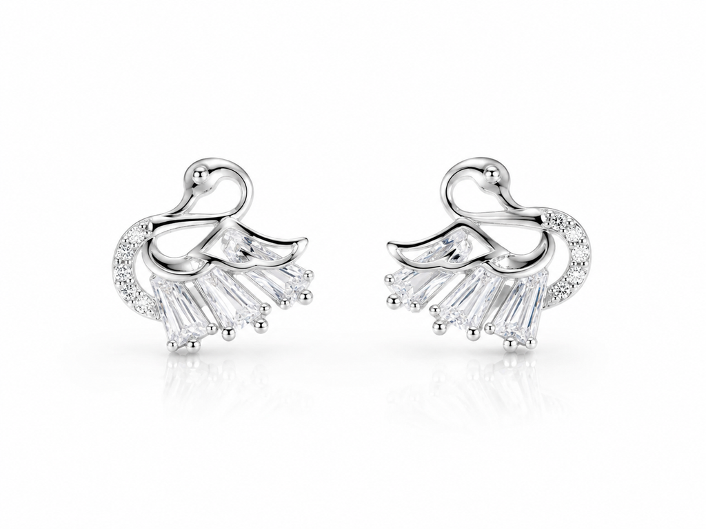 Swan Crystal Stud Earrings