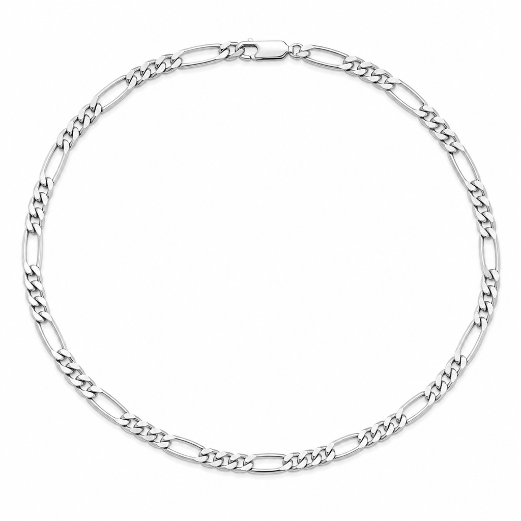 Silver Figaro Link Chain Necklace