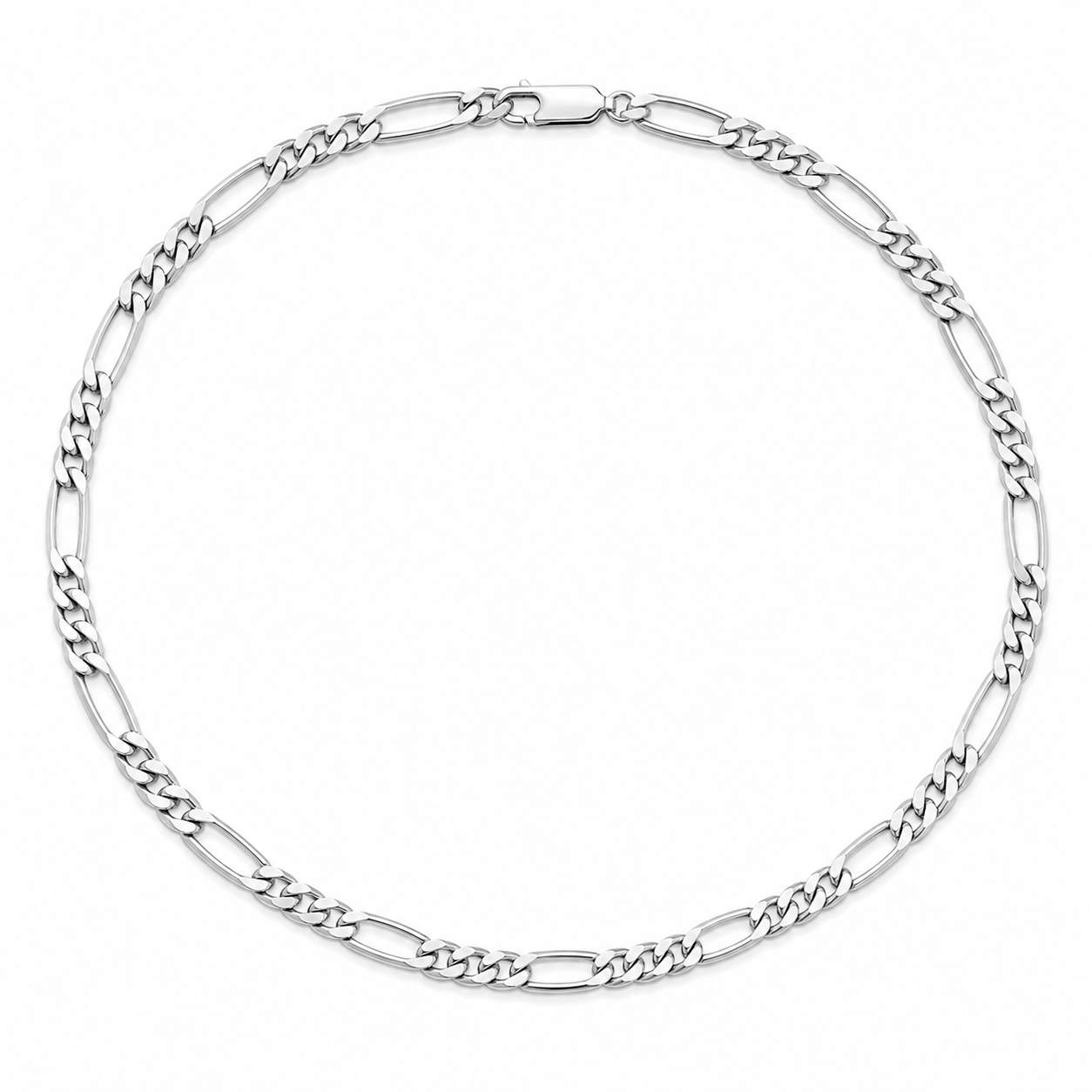 Silver Figaro Link Chain Necklace