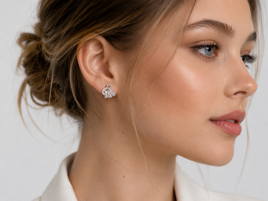 Swan Crystal Stud Earrings