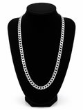 Silver Cuban Link Chain Necklace