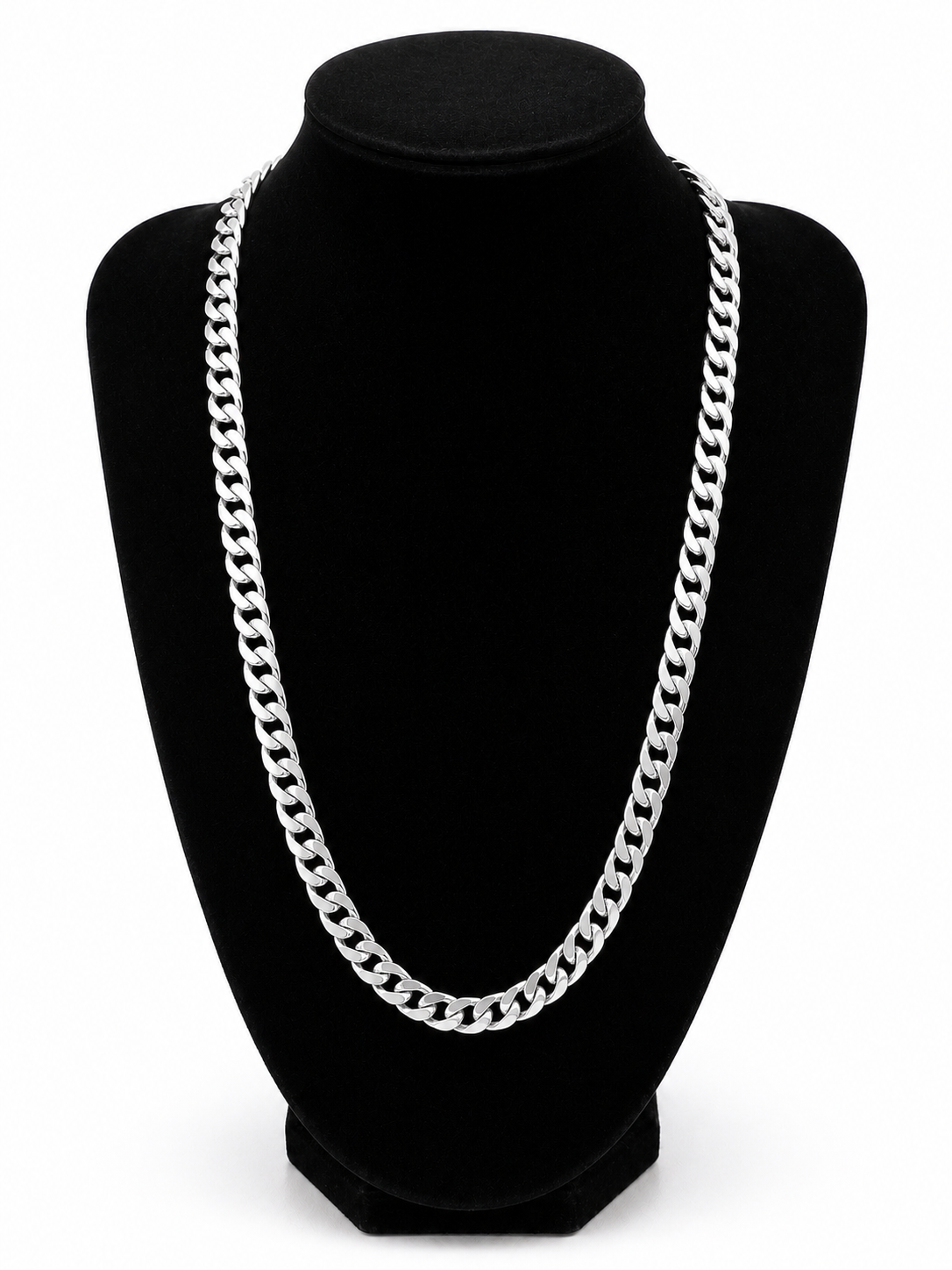Silver Cuban Link Chain Necklace