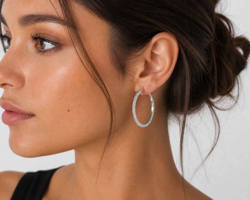 Valencia Texture Hoops Earrings