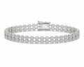 Double-Row Moissanite Cluster Tennis Bracelet