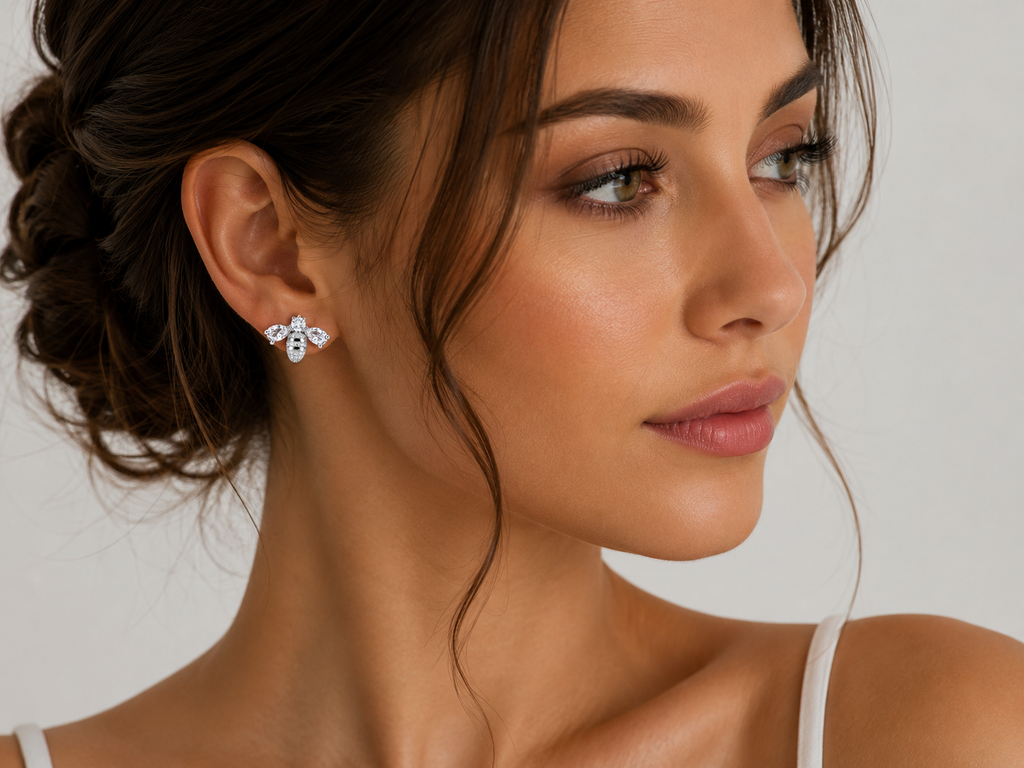 Honey Bee Sparkle Studs Earring