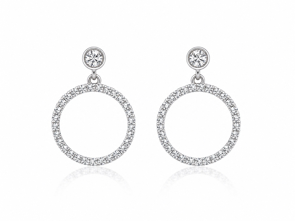 Luna Halo Drop Earrings