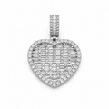 Iced Baguette Heart Pendant