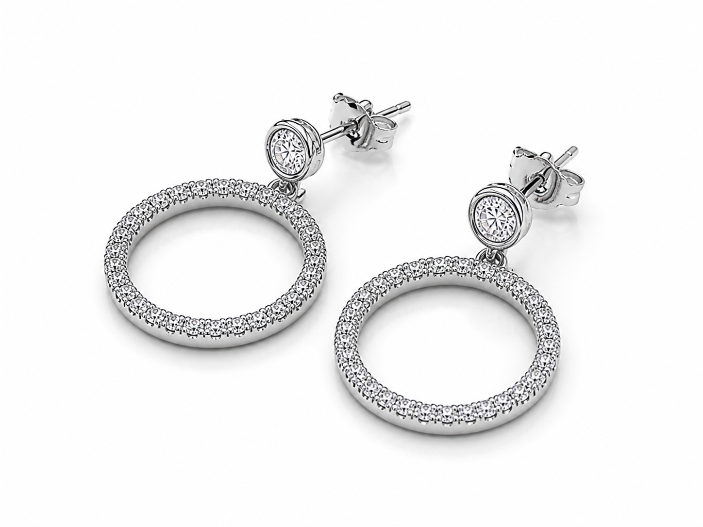 Luna Halo Drop Earrings