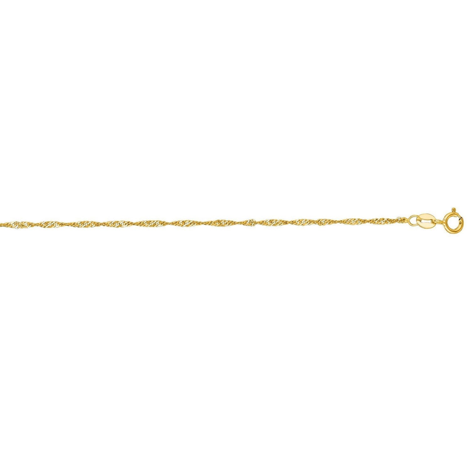 10k Yellow Gold Singapore Anklet 1.5mm