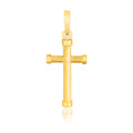 14k Yellow Gold Cross Pendant with Rounded Ends