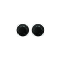 14k White Gold Stud Earrings with Black Faceted Cubic Zirconia(6mm)
