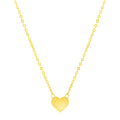 14k Yellow Gold Polished Mini Heart Necklace