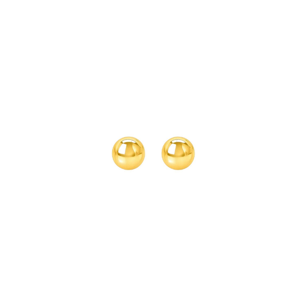 14k Yellow Gold Round Stud Earrings (6.0 mm)