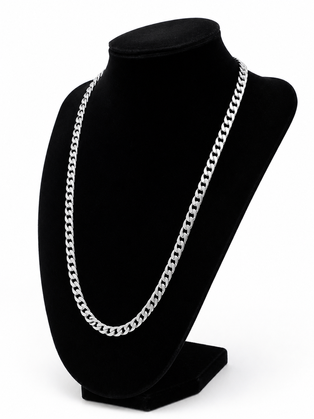 Silver Cuban Link Chain Necklace
