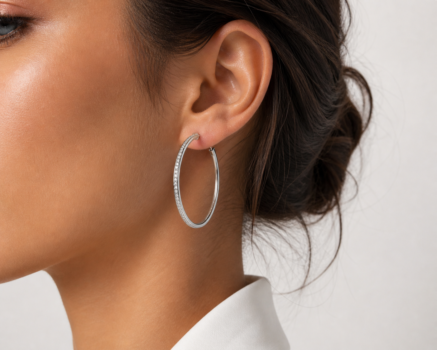 Diamond Line Hoop earring