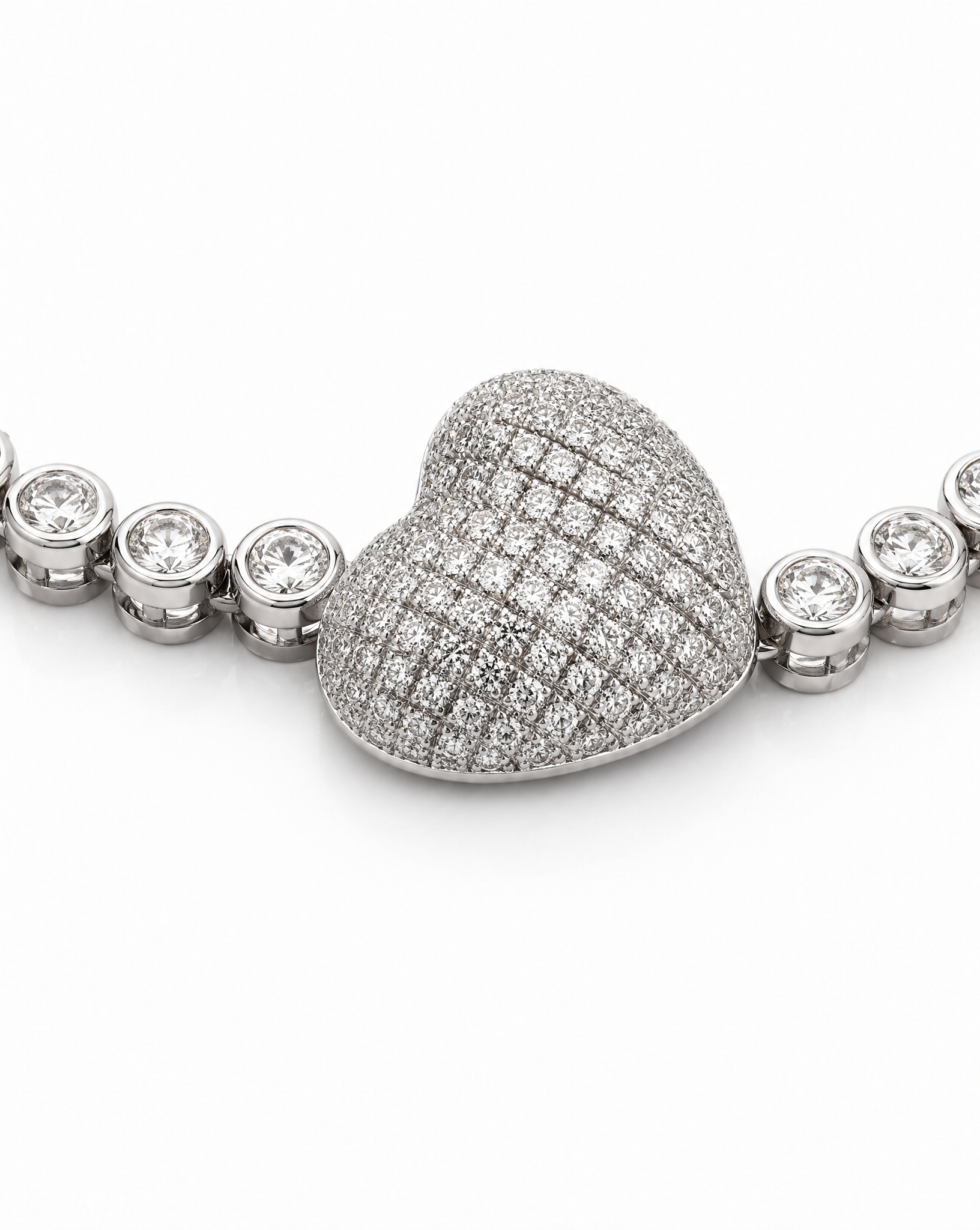 Heart Pavé Tennis Bracelet