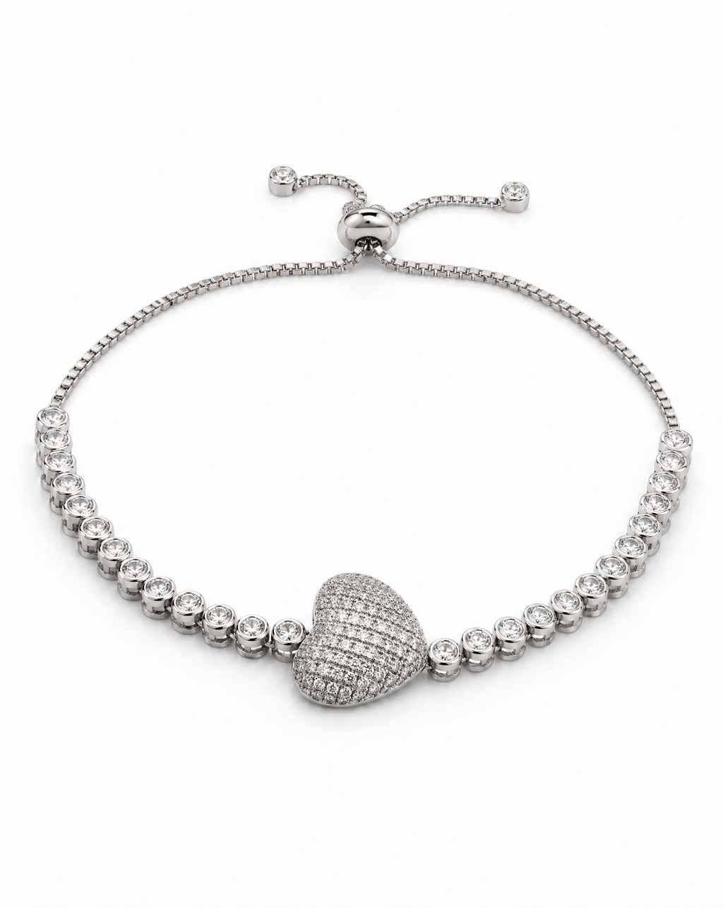 Heart Pavé Tennis Bracelet