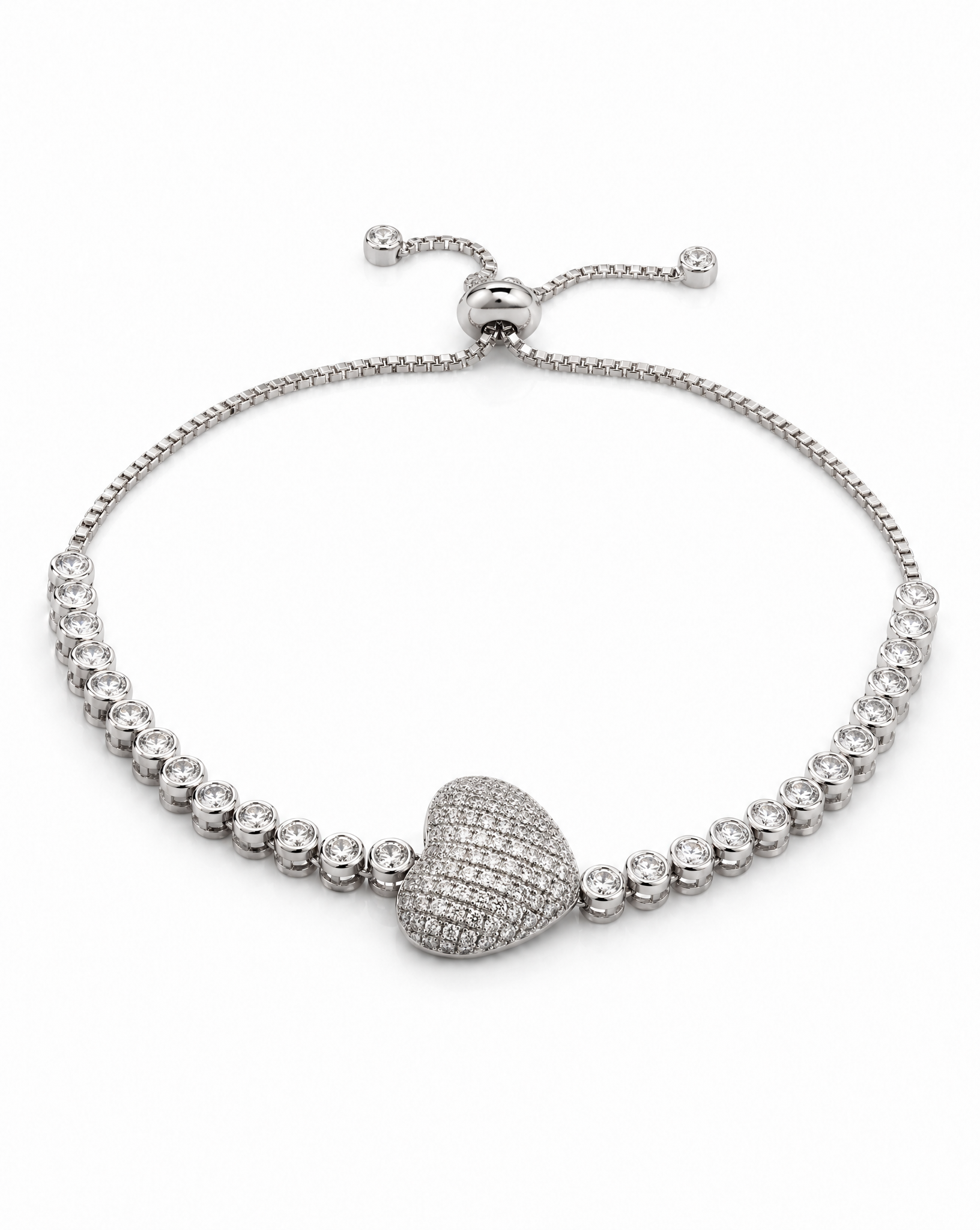 Heart Pavé Tennis Bracelet