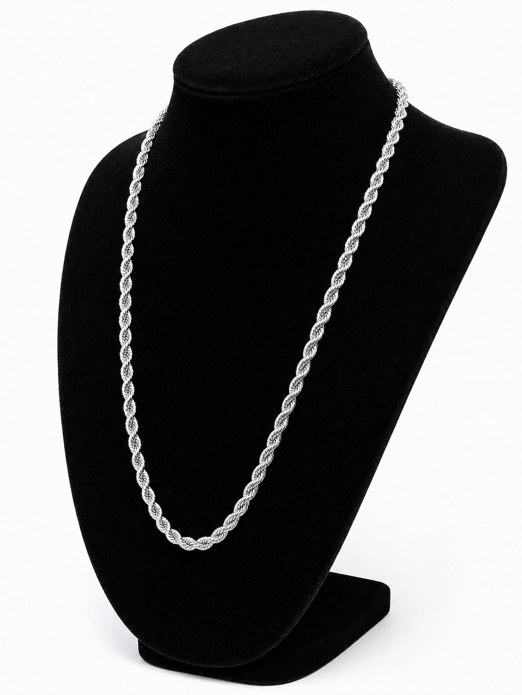 Silver Rope Chain Necklace
