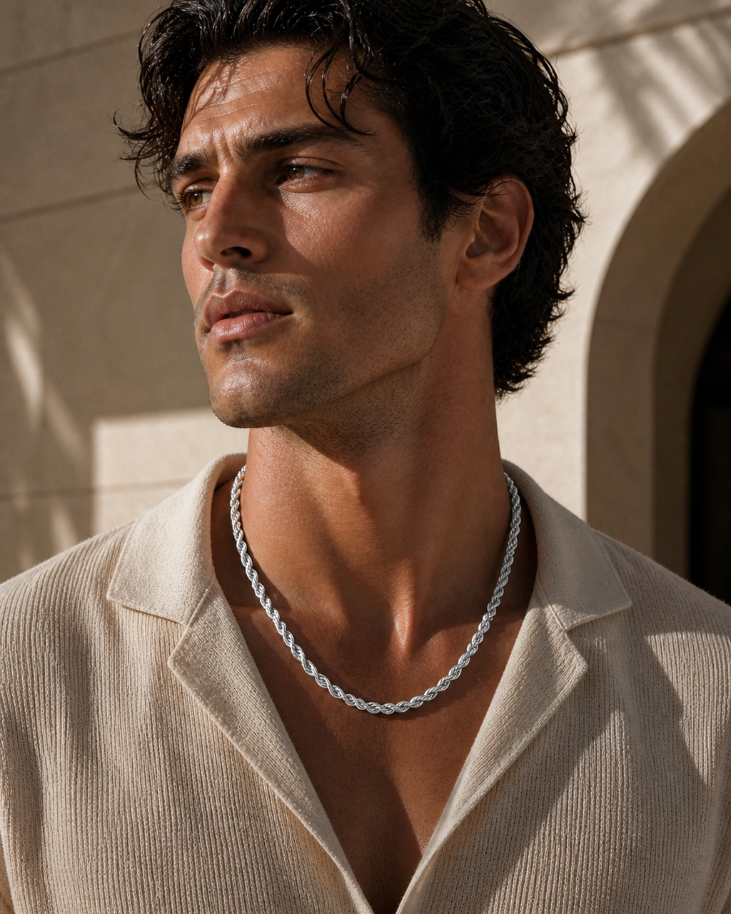 Silver Rope Chain Necklace