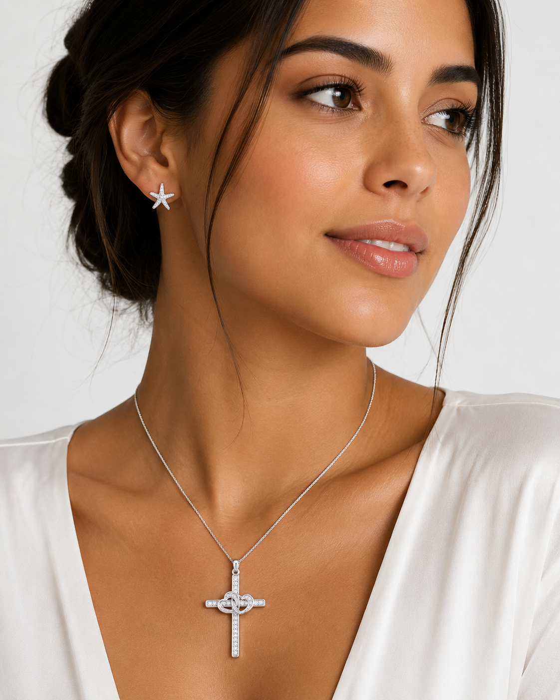 Faith & Love Cross Moissanite Necklace