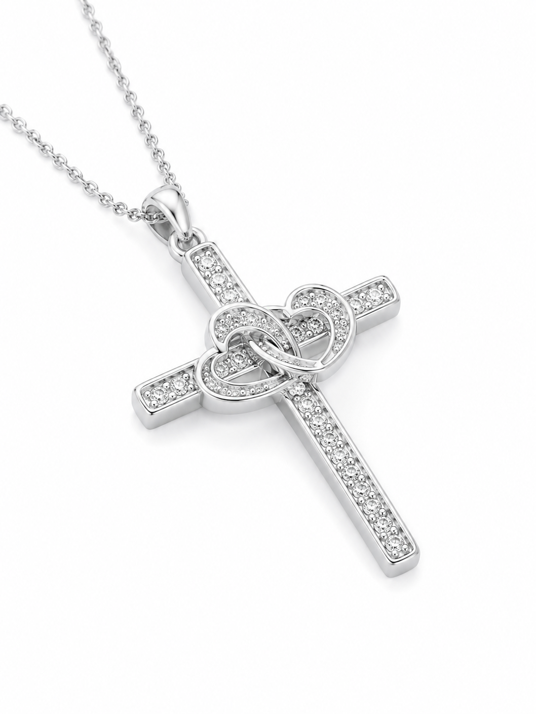 Faith & Love Cross Moissanite Necklace
