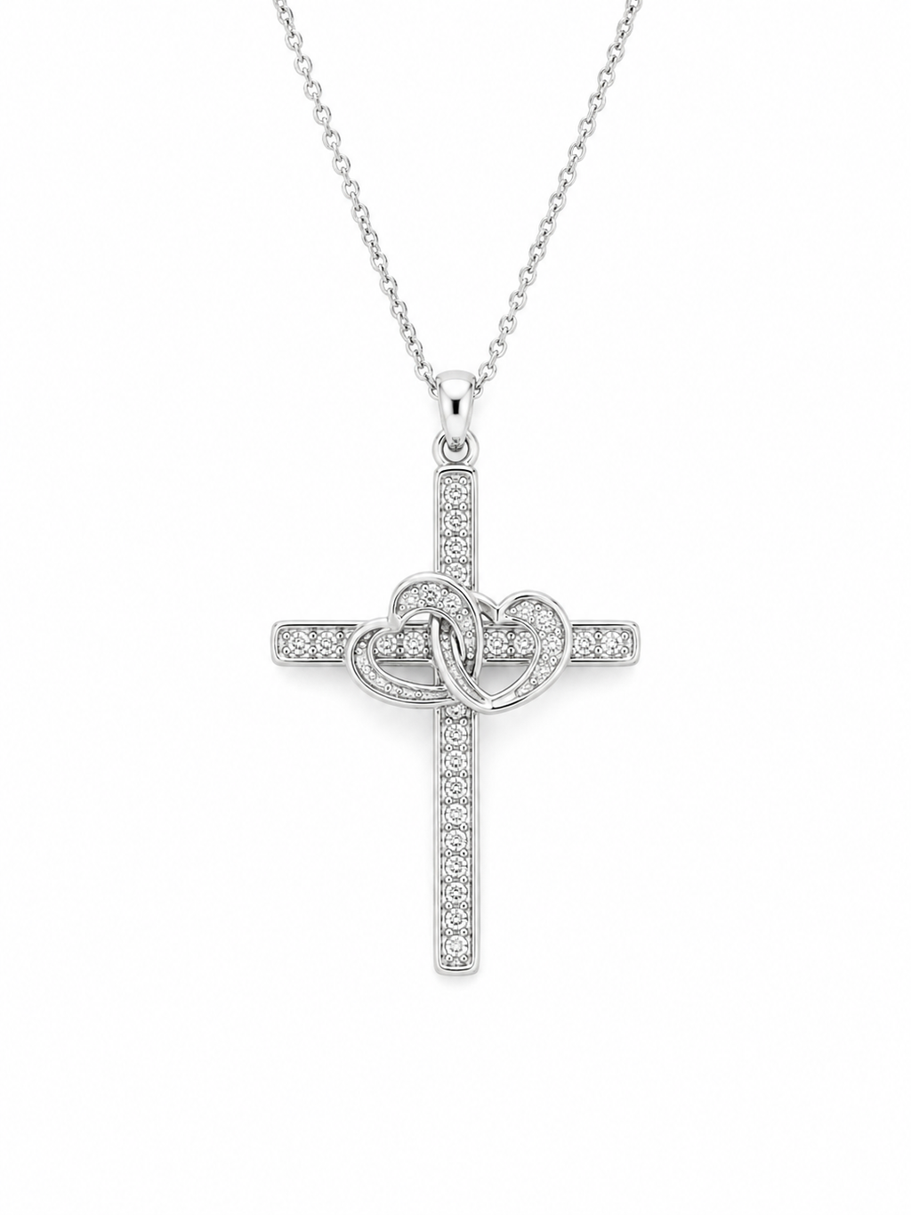 Faith & Love Cross Moissanite Necklace