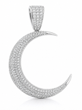 Iced Crescent Moon Pendant