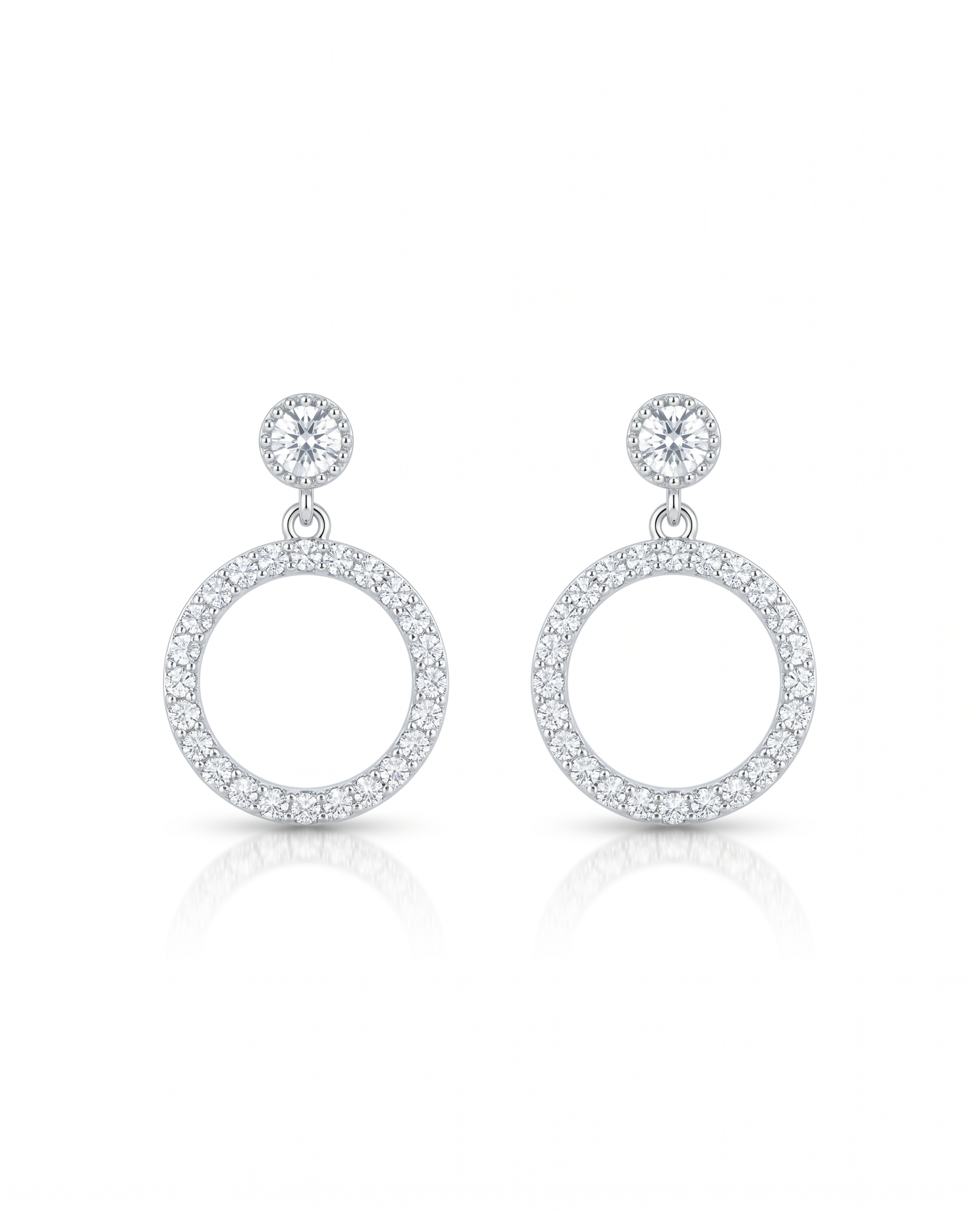 Halo Drop Circle Earrings