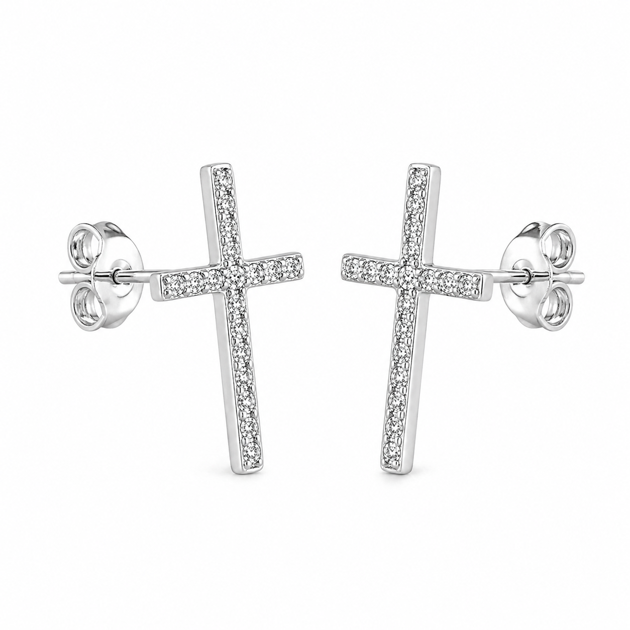 Eternal Pavé Cross Stud Earrings