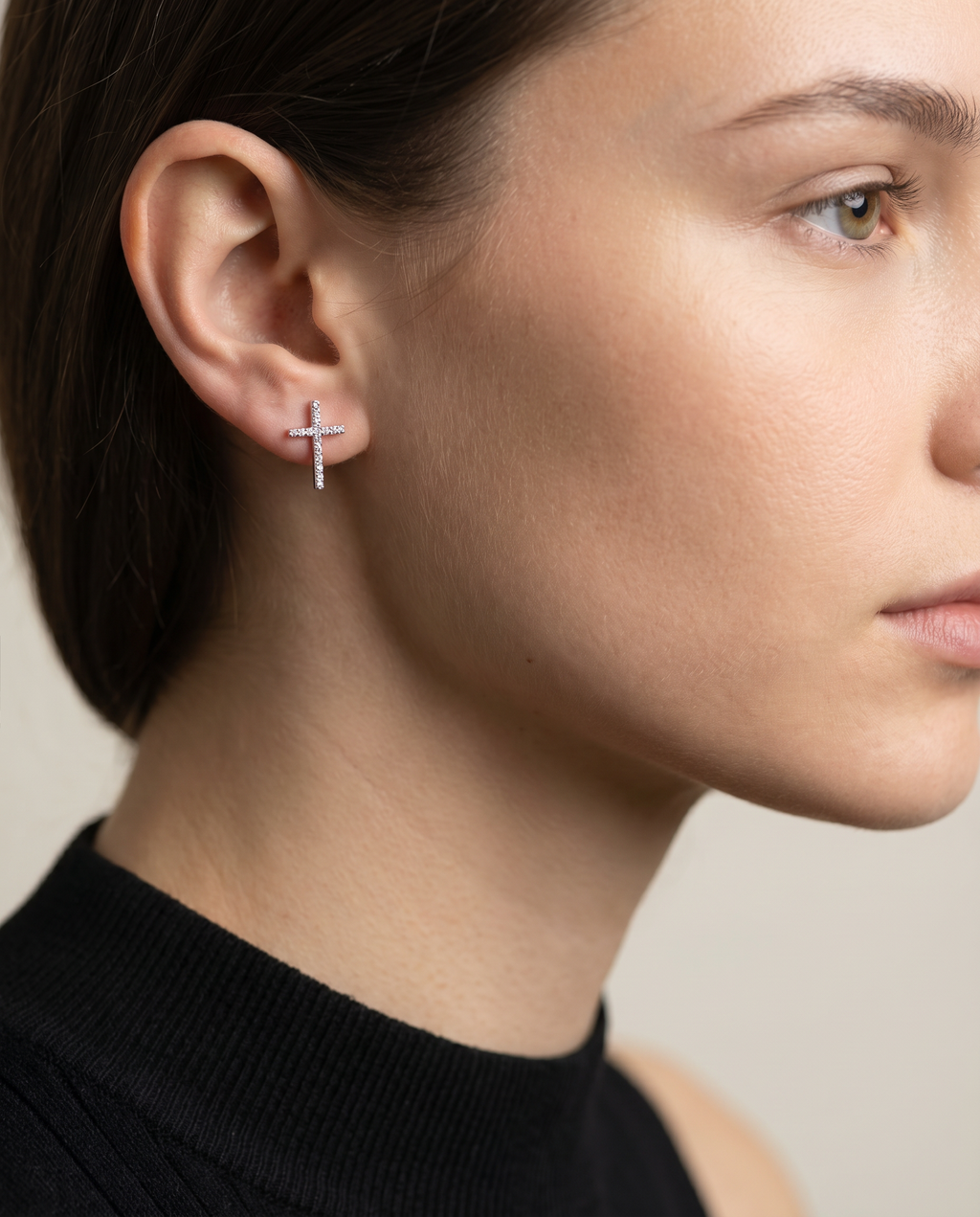 Eternal Pavé Cross Stud Earrings