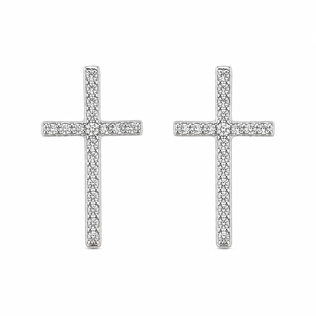 Eternal Pavé Cross Stud Earrings