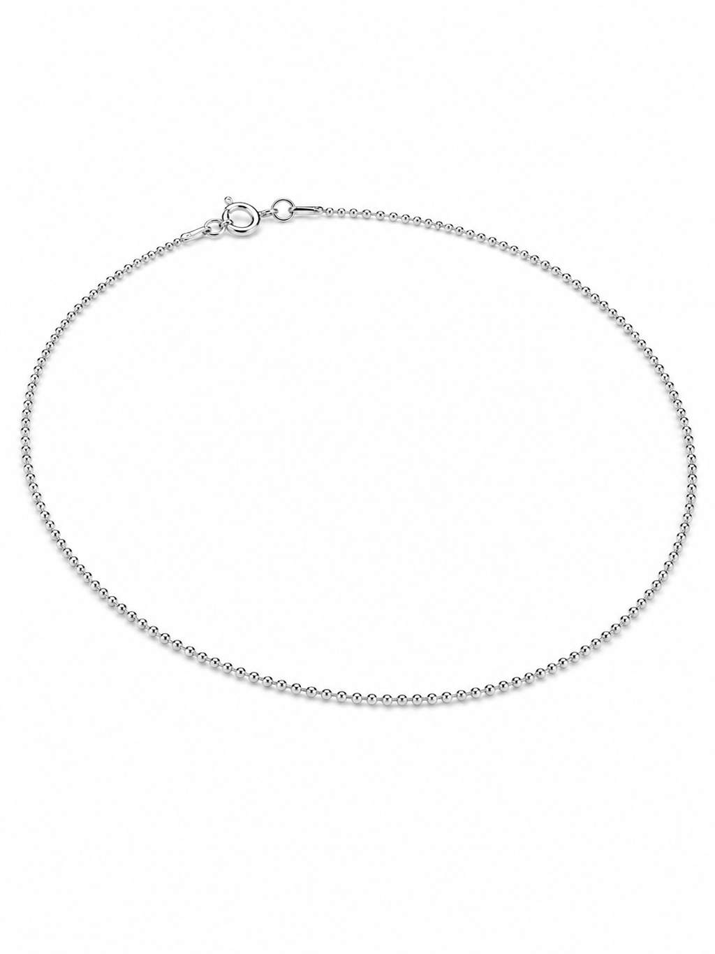 Sterling Silver Beaded Chain Necklace