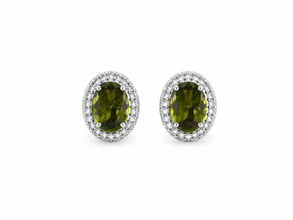 Olive Halo Earrings