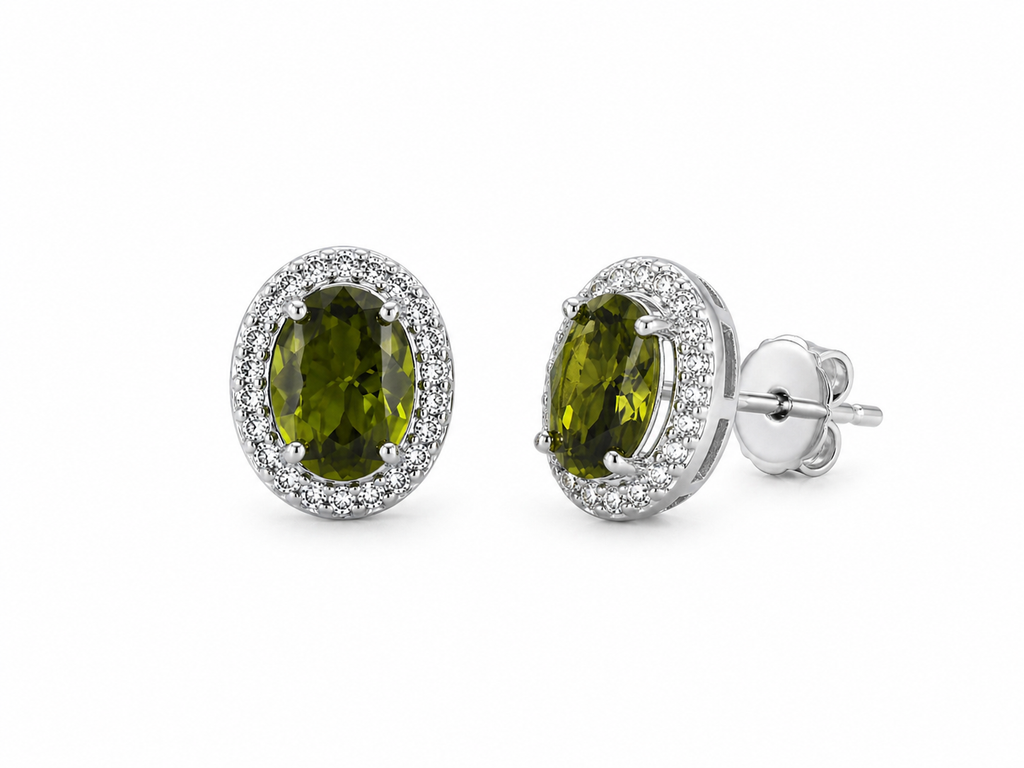 Olive Halo Earrings