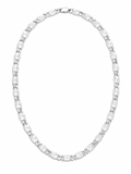 Starburst Engraved Figaro Chain Necklace