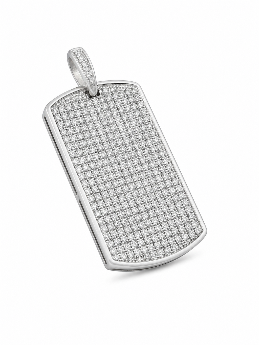 Moissanite Dog Tag Pendant