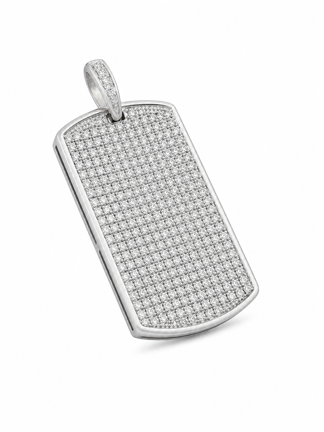 Moissanite Dog Tag Pendant