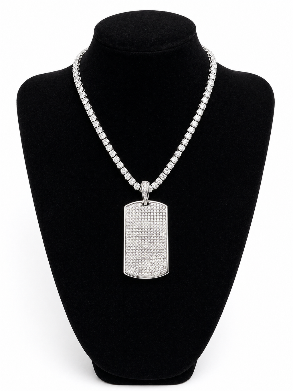 Moissanite Dog Tag Pendant
