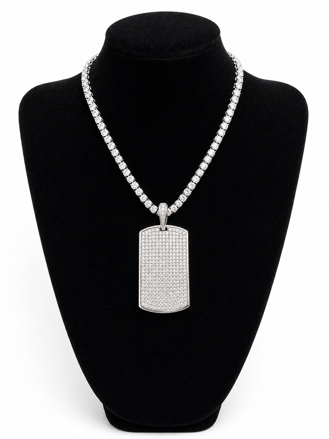 Moissanite Dog Tag Pendant
