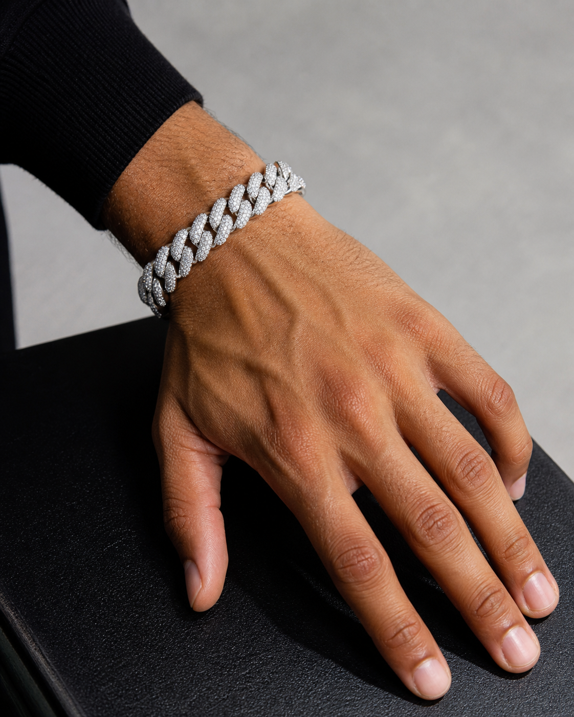 12MM Moissanite Cuban Link Bracelet