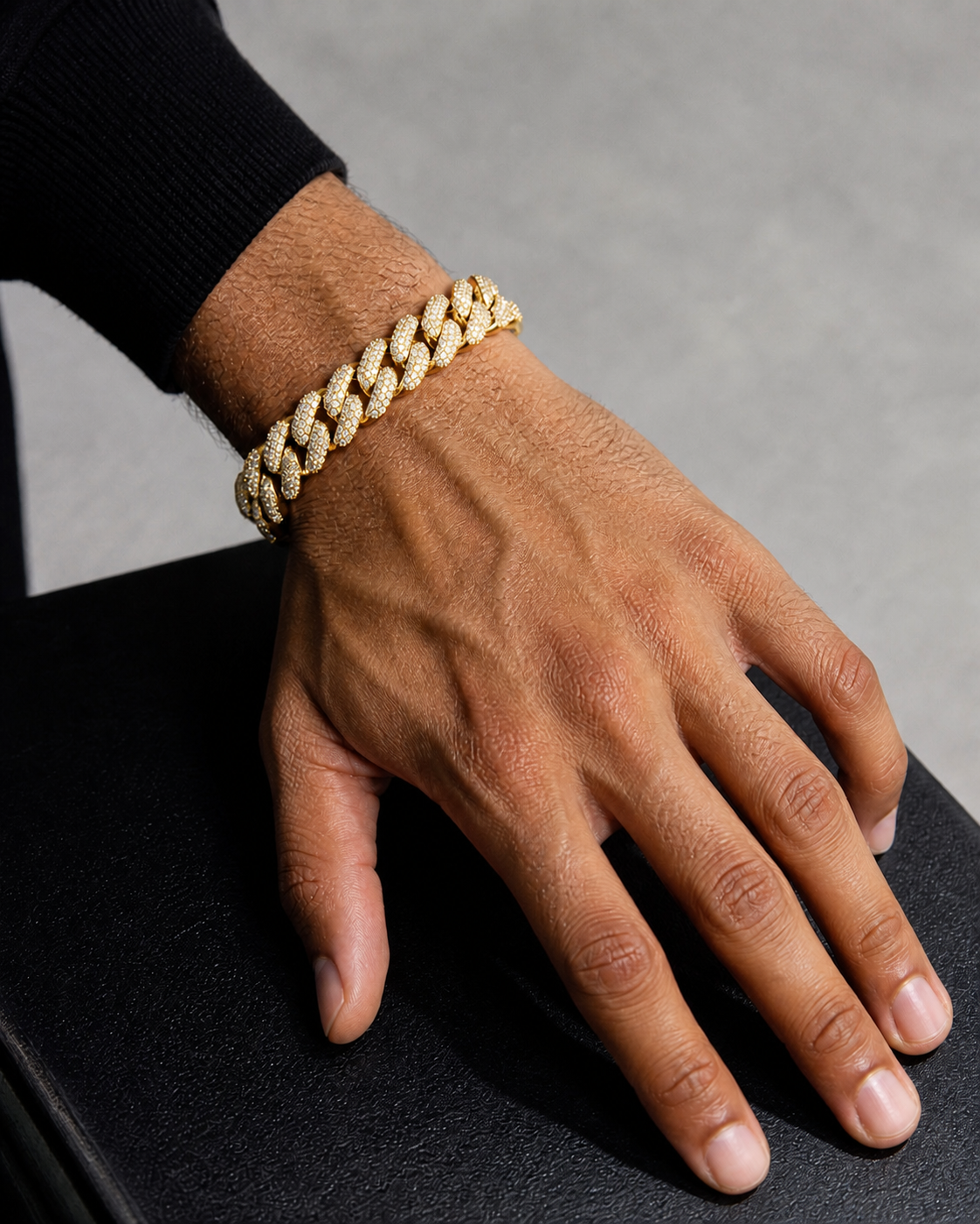 12MM Moissanite Cuban Link Bracelet